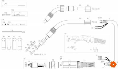 Onderdelen voor MIG/MAG Lastoorts TBi - WP021016 
