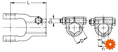Gaffels met klembout profielrakend - W-serie / Power Drive - 351814 