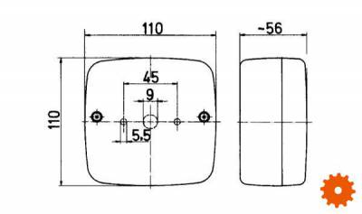 Achterlicht 110 x 110mm - 101010101 