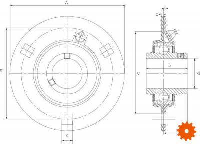 Lagerblokken cpl. INA/FAG, serie GRRY .. VA - GRRY25VA 