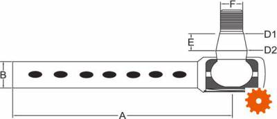 Trekstanguiteinde met stang - SHP394KR 