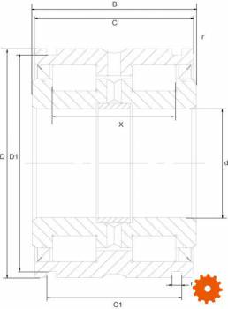 Cilinderlagers INA/FAG, serie SL04 50..PP -  