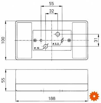 Achterlicht 188 x 100mm - 102002041 