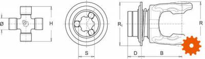 Aansluitgaffels met aftakasprofiel en treksluiting Serie 100 / SFT - 505010651 