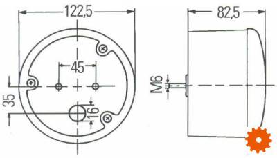 Achteruitrijlamp rond -  