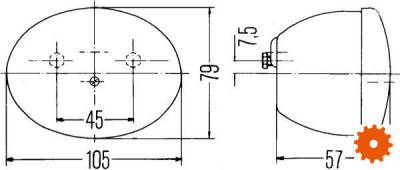 Achterlicht 105 x 79mm - 2ST001673011 