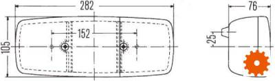 Achterlicht 282 x 105mm - 2SE001699071 