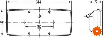 Achterlicht 344 x 147mm - 2SE003167031 