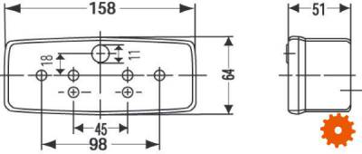 Achterlicht 158 x 64mm - 2SE997111011 