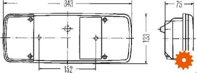 Achterlamp 343 x 133mm - 2SL003567311 