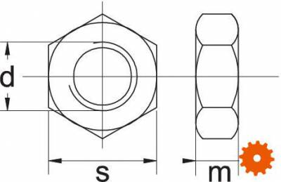 DIN 934 Zeskantmoeren metrisch links klasse 8 zwart - 93410BL 