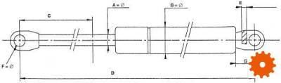 Gasdrukveer L223,5-120N -  