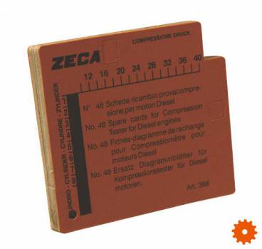 Grafiek kaartjes voor compressietester Zeca - 366 