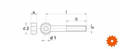 Knevelschroef M8x40 RVS -  