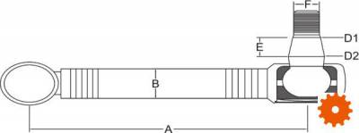 Overzicht stuur- en spoorstangeinden niet verstelbaar - SHP055KR 