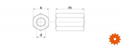 Verbindingsmoer M16 zwart -  