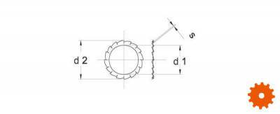 DIN 6798A Vlakke tandveerringen verzinkt - 6798A6 