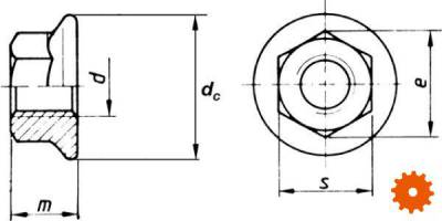 Getande flensm. M12 kl.8 verz - 6923T5 