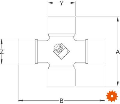 Kruisstukken cupsmering 80°, P-afdichting - 3506131 