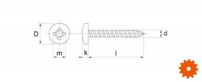 DIN 7981B Cilinderplaatschroeven met bolle kruiskop RVS A2 - AISI 304 -  