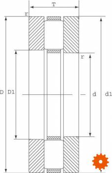 Axiaal cilinderrollagers INA/FAG, serie 811 .. - 81111TV 