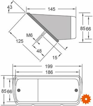 Knipper- en breedtelicht 200 x 85mm -  