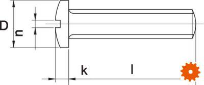 DIN 85 Pancilinderschroeven met zaaggleuf metrisch verzinkt - 85416P100 